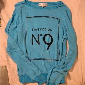 Wild Fox blue sweat shirt “Love Potion no 9”